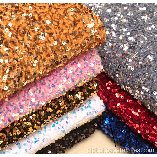 Luxury Fabric For Dresses african garment heavy new polyester velvet sequins lace fabric luxury fabric for dresses Manufactory